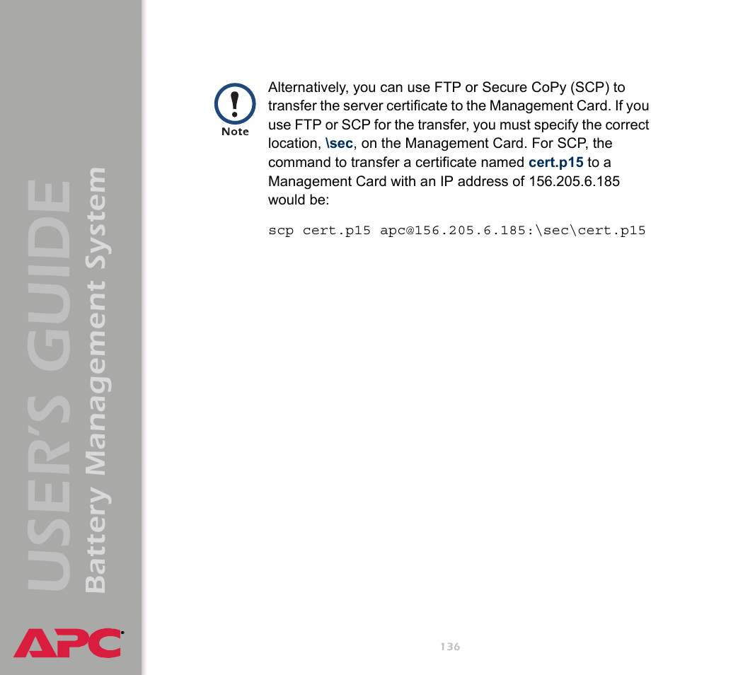 User’s guide, Battery management system | APC Battery Management System User Manual | Page 143 / 194