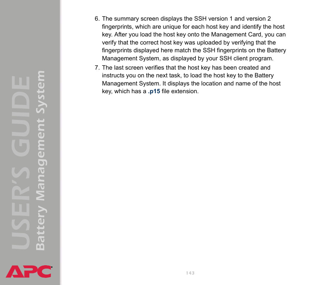 User’s guide, Battery management system | APC Battery Management System User Manual | Page 150 / 194