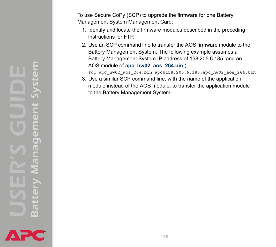 User’s guide, Battery management system | APC Battery Management System User Manual | Page 172 / 194