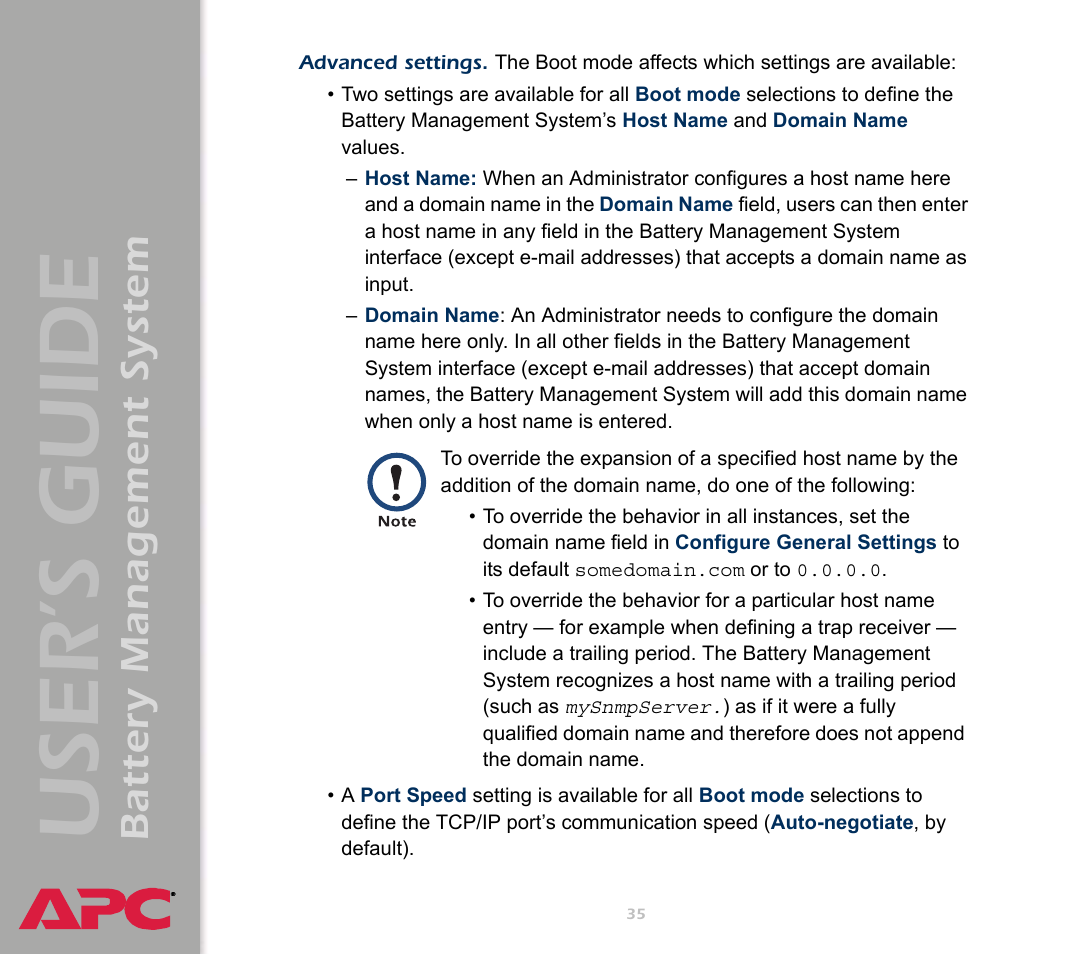 User’s guide, Battery management system | APC Battery Management System User Manual | Page 42 / 194