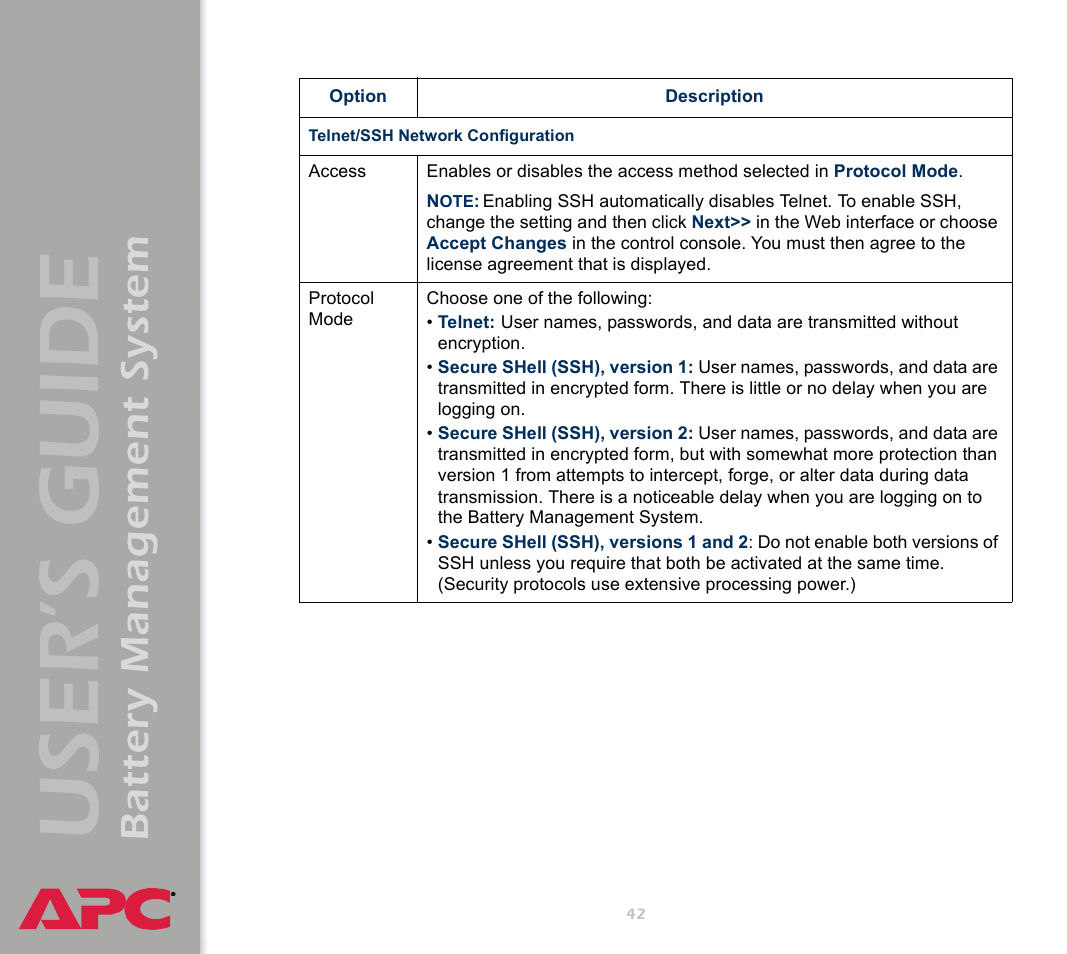 User’s guide, Battery management system | APC Battery Management System User Manual | Page 49 / 194