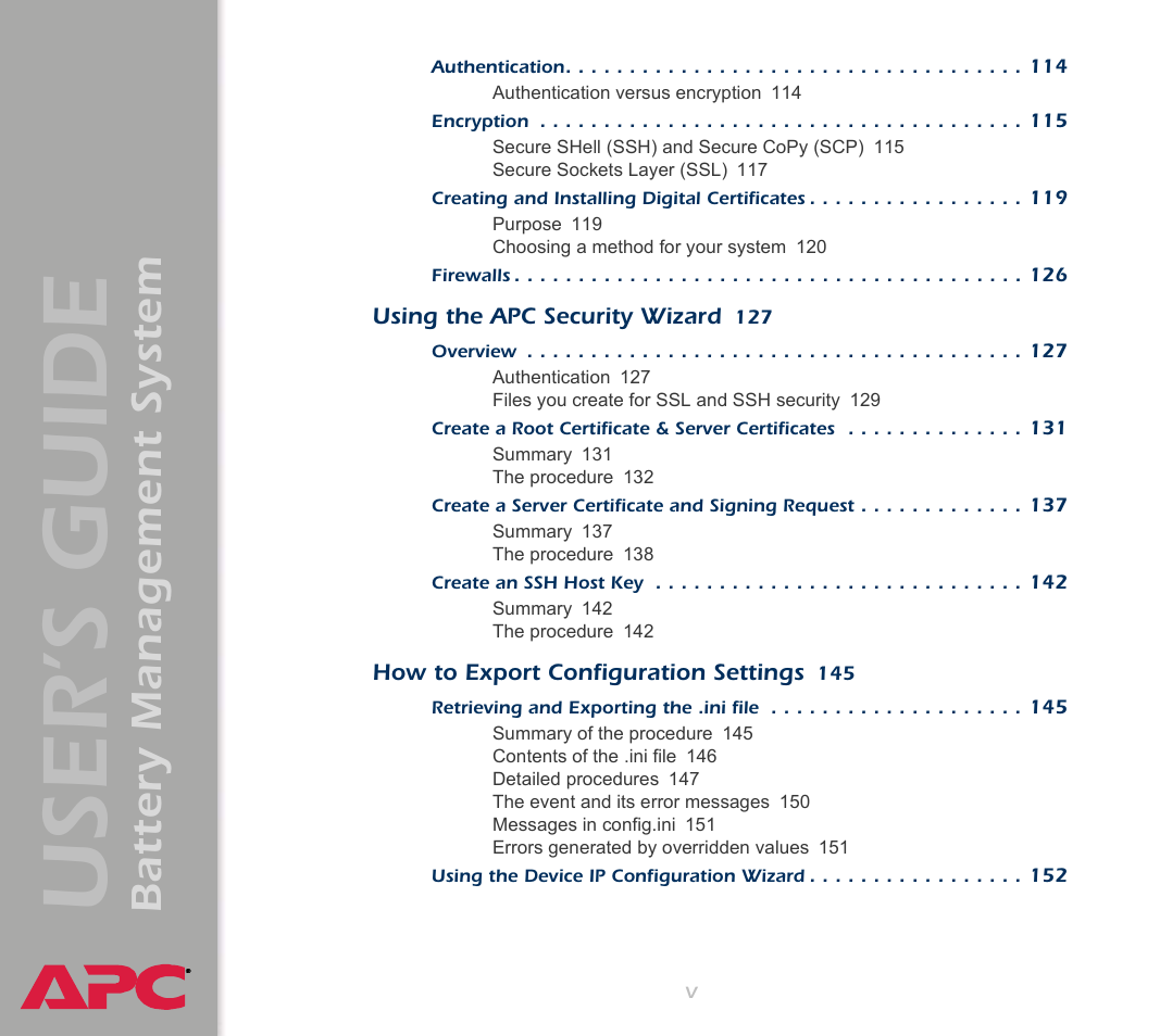 User’s guide, Battery management system | APC Battery Management System User Manual | Page 5 / 194