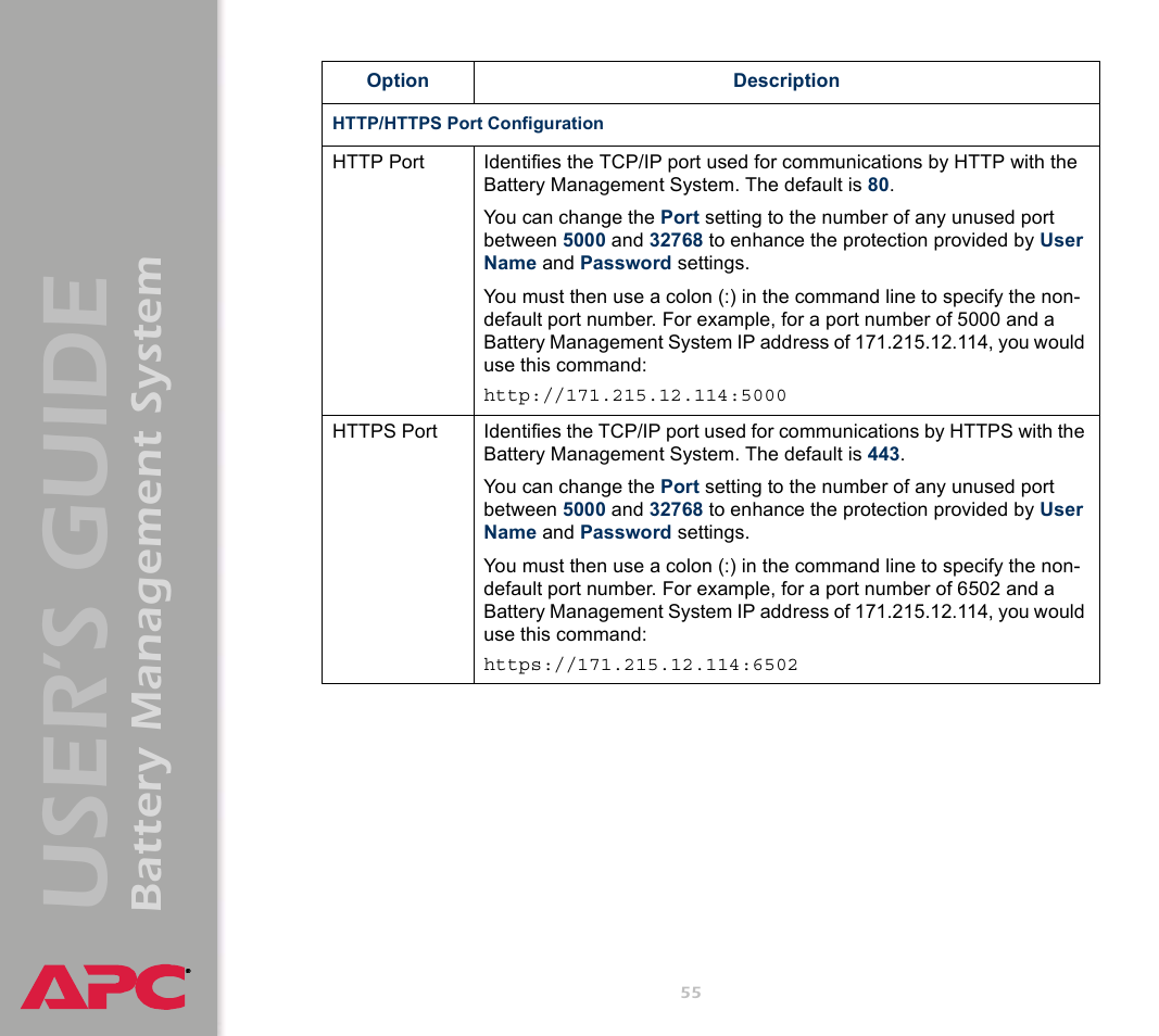 User’s guide, Battery management system | APC Battery Management System User Manual | Page 62 / 194