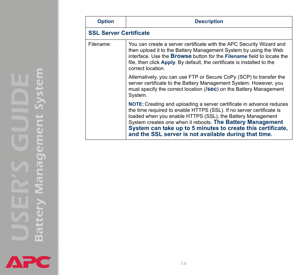 User’s guide, Battery management system | APC Battery Management System User Manual | Page 65 / 194