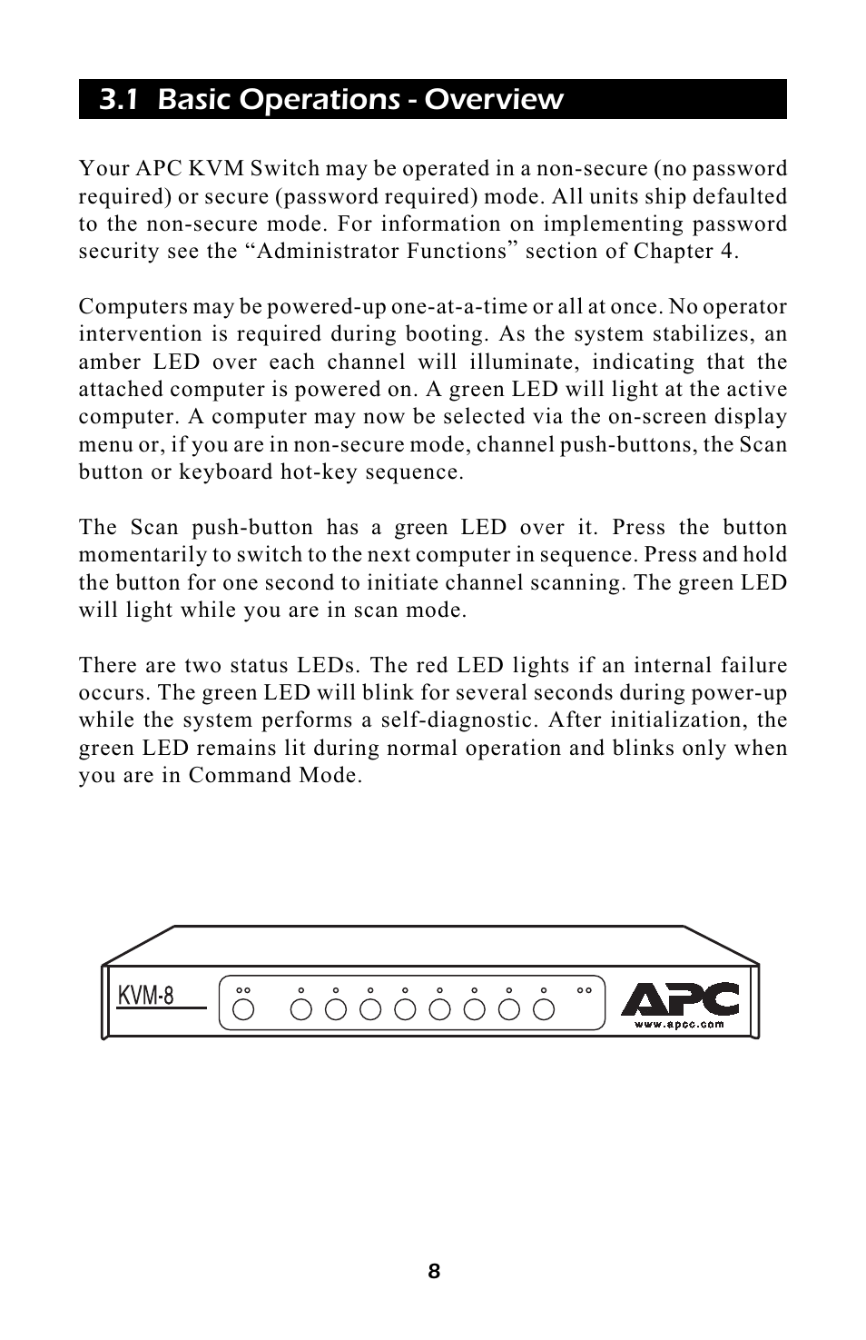 1 basic operations - overview | APC AP9254 User Manual | Page 12 / 44