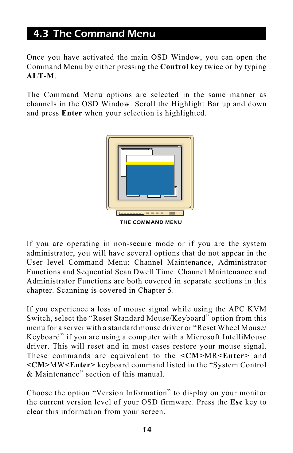 3 the command menu | APC AP9254 User Manual | Page 18 / 44