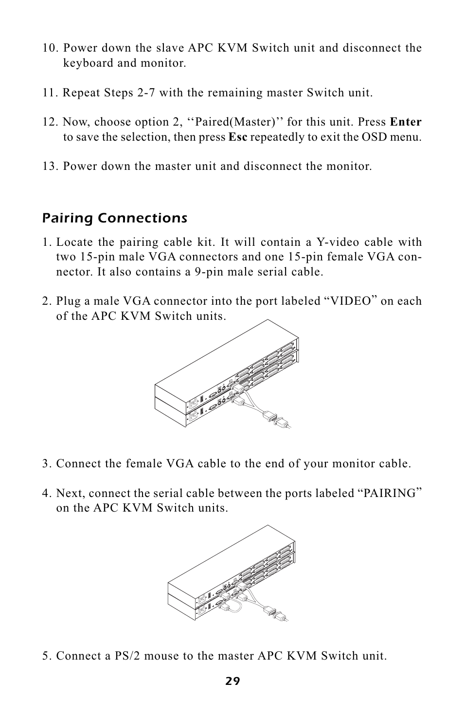 Pairing connections | APC AP9254 User Manual | Page 33 / 44