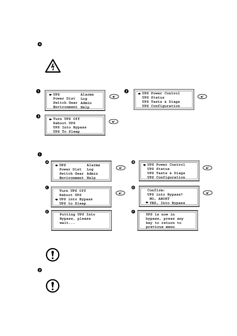 Press, How to put the ups in maintenance bypass operation | APC SYMMETRA PDUM160H-B User Manual | Page 15 / 36