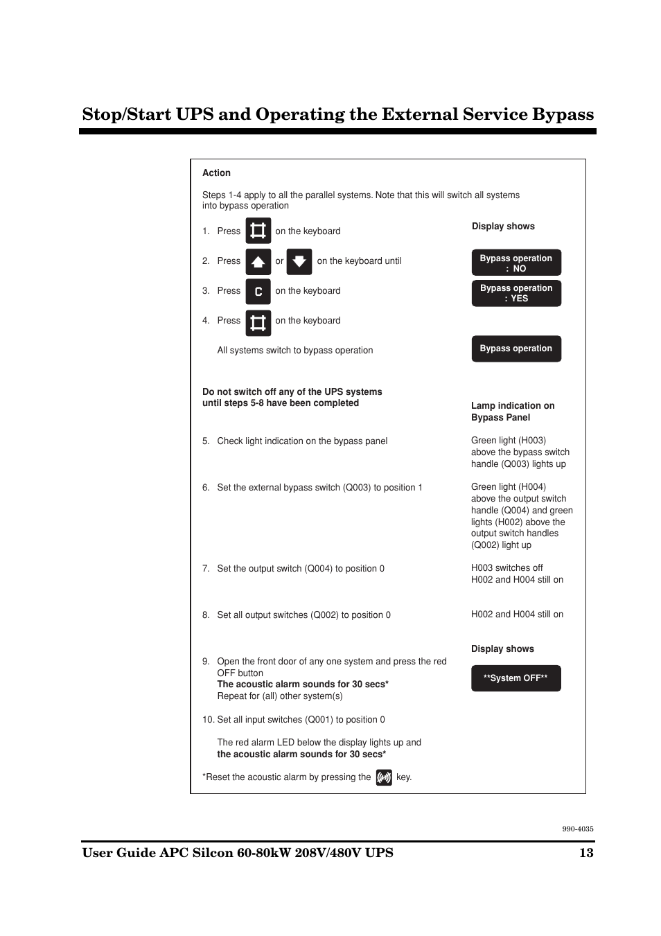 APC SILCON 60-80KW 208/480V UPS User Manual | Page 13 / 34