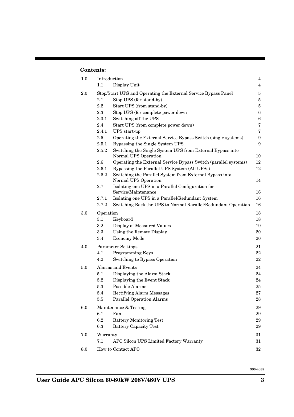 APC SILCON 60-80KW 208/480V UPS User Manual | Page 3 / 34