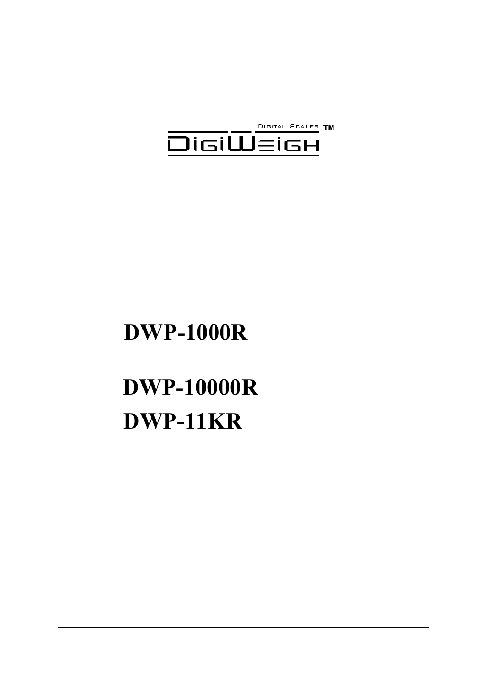 DIGIWEIGH DWP-11K Series User Manual | 10 pages