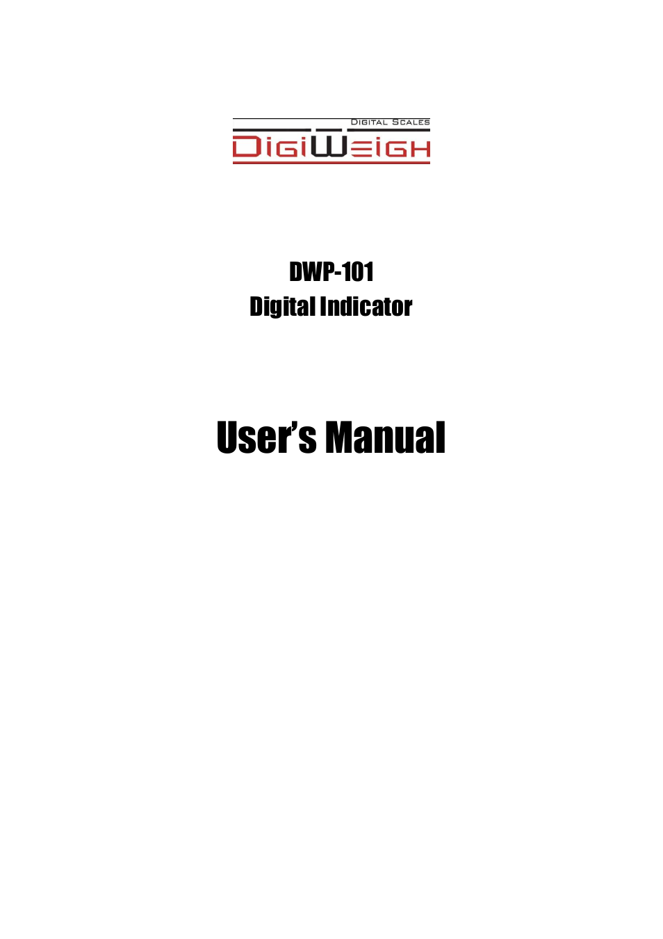 DIGIWEIGH DWP-101B User Manual | 17 pages