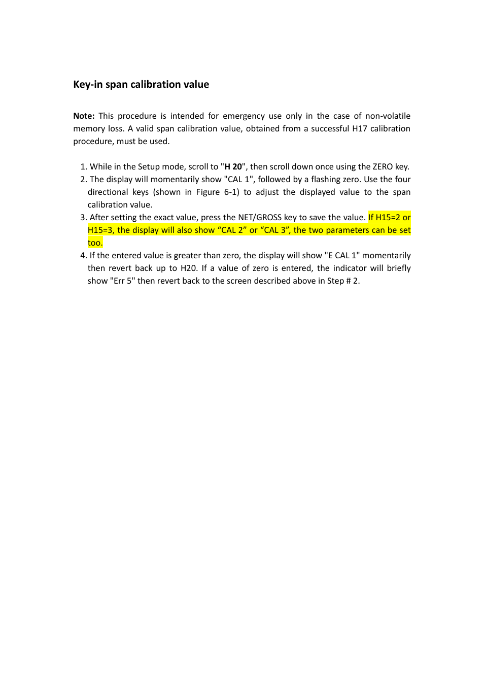 Key-in span calibration value | DIGIWEIGH DWP-101B User Manual | Page 14 / 17