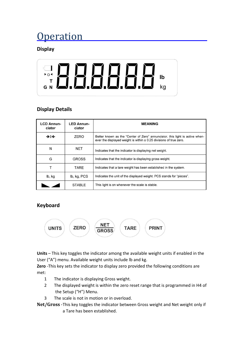 Operation | DIGIWEIGH DWP-101B User Manual | Page 15 / 17