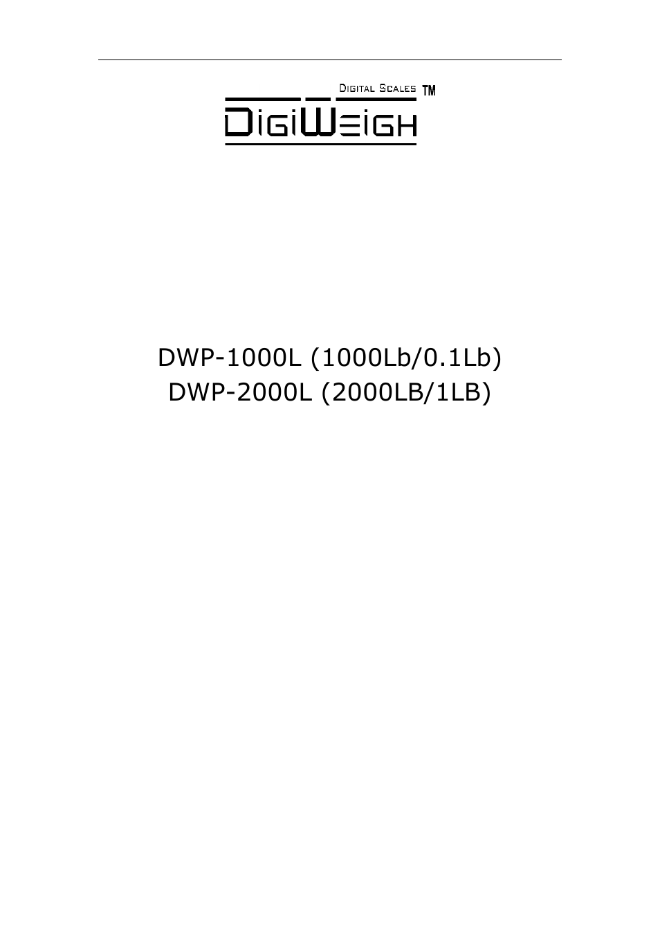 DIGIWEIGH DWP-L Series User Manual | 21 pages