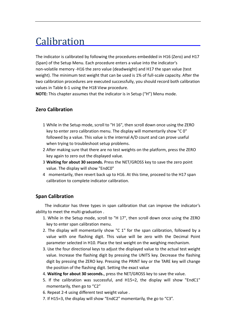 Calibration | DIGIWEIGH DWP-L Series User Manual | Page 16 / 21