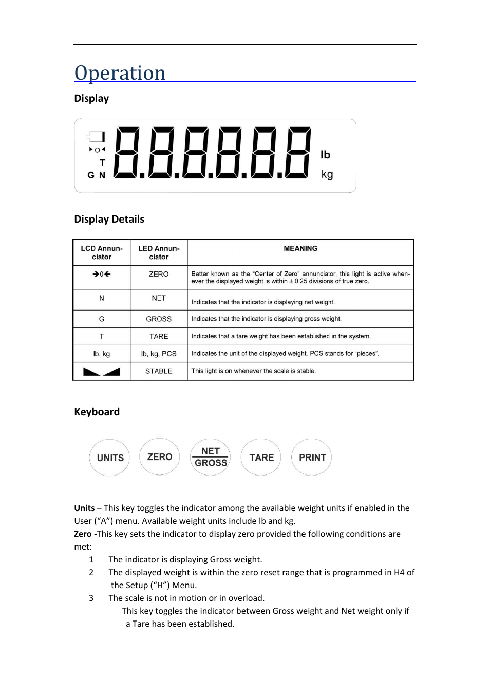 Operation | DIGIWEIGH DWP-L Series User Manual | Page 19 / 21