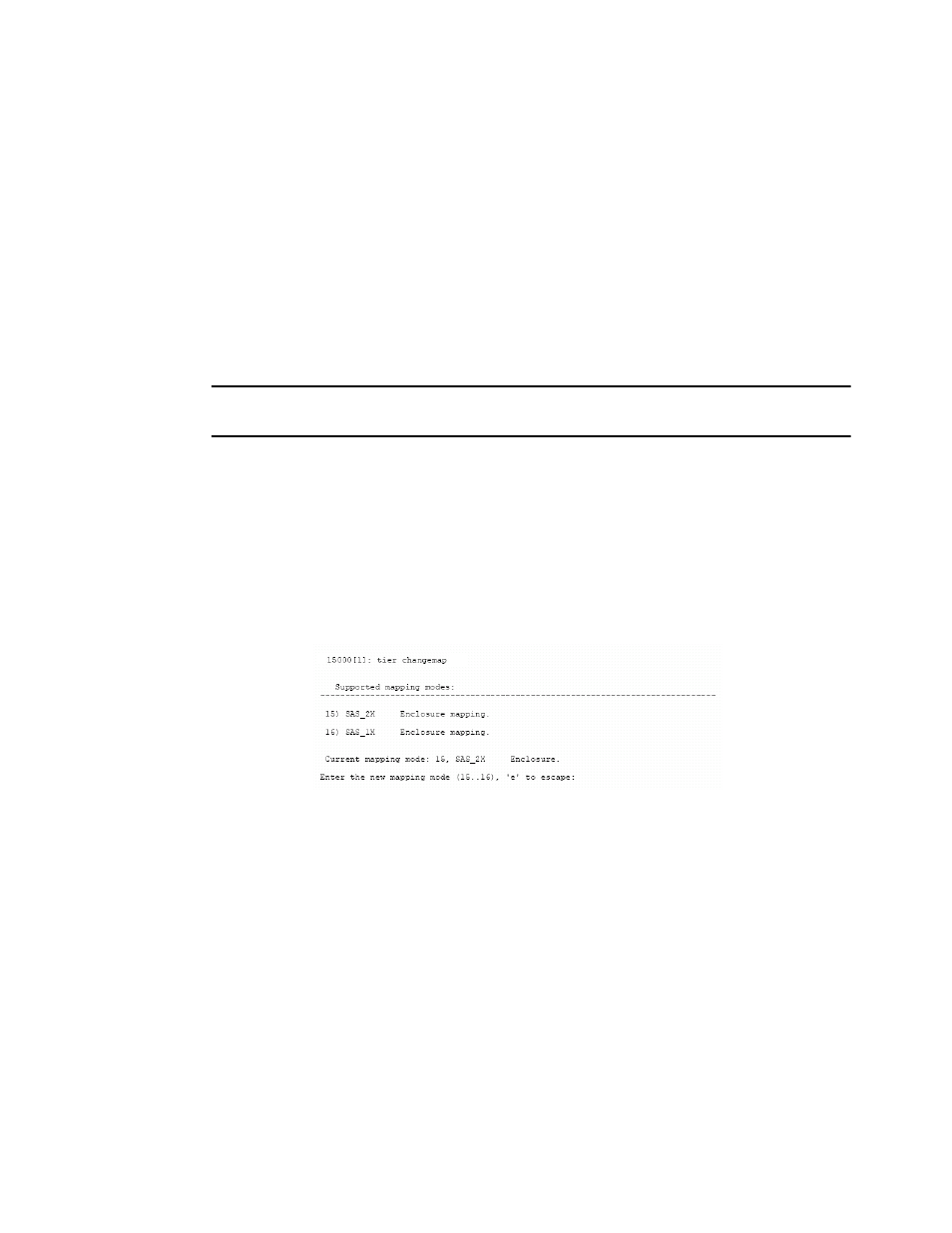 5 setting tier mapping mode, Figure 2-4 tier changemap screen, Enter: tier changemap<enter | Enter the appropriate mapping mode, Setting tier mapping mode | APC SGI 15000 RAID User Manual | Page 32 / 152