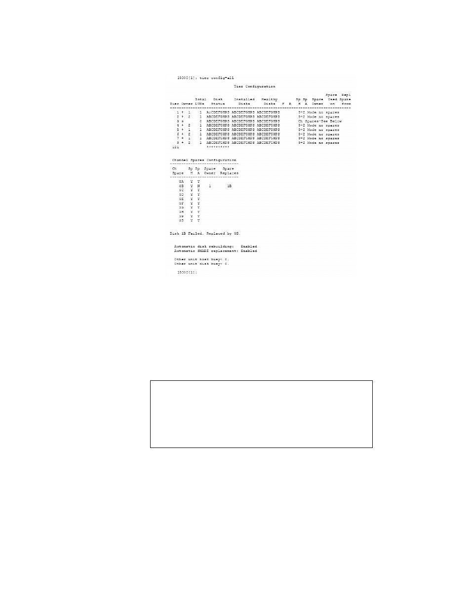 Figure 3-14 tier configuration all screen, 3 lun view, Figure 3-15 lun status screen | Figure 3–14 tier configuration all screen, Figure 3–15 lun status screen | APC SGI 15000 RAID User Manual | Page 54 / 152