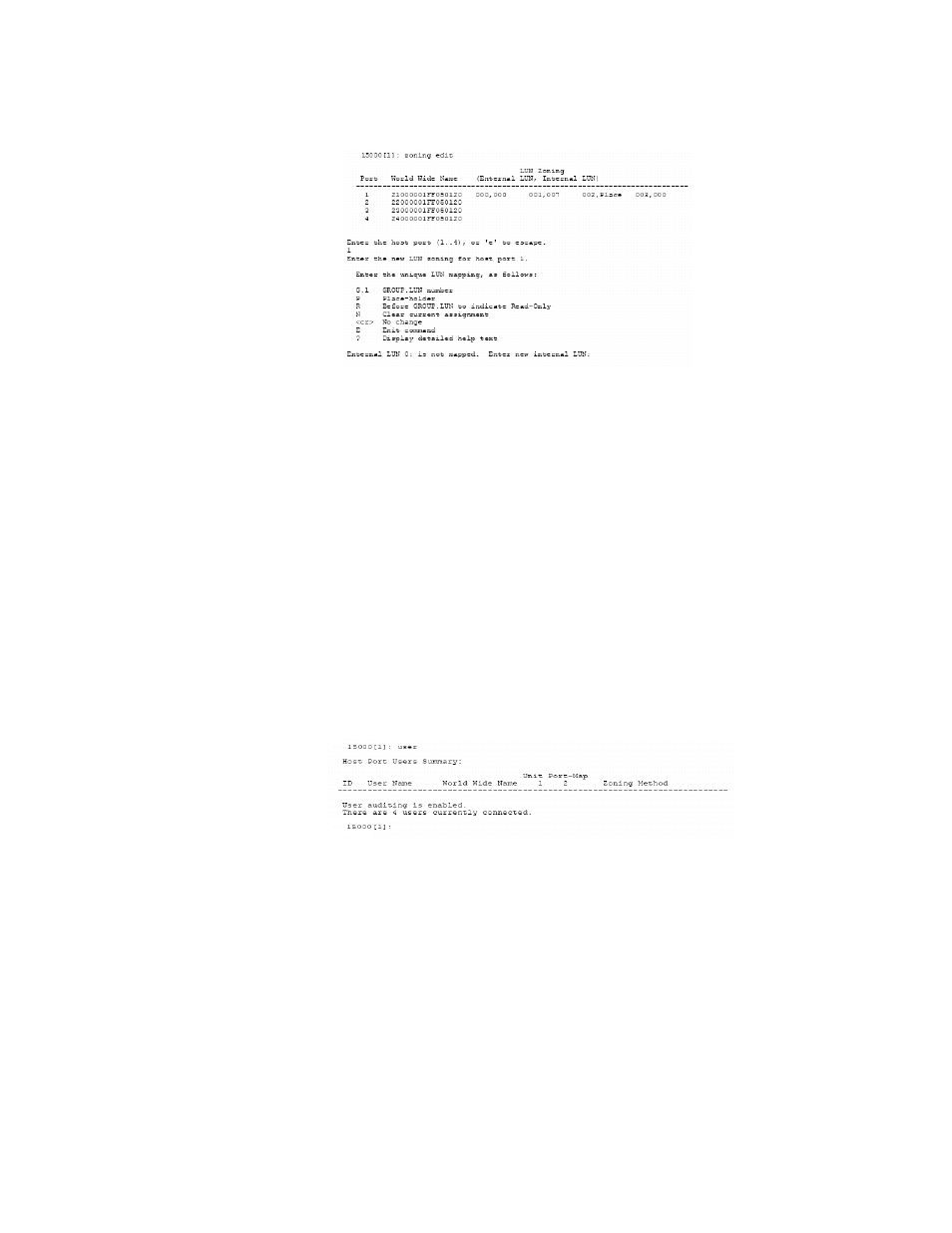 Figure 3-50 edit zoning configuration screen, 3 user authentication, Figure 3-51 user settings screen | User authentication, Figure 3–50 | APC SGI 15000 RAID User Manual | Page 88 / 152
