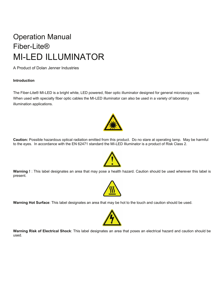 Dolan-Jenner Mi-LED Series User Manual | 4 pages