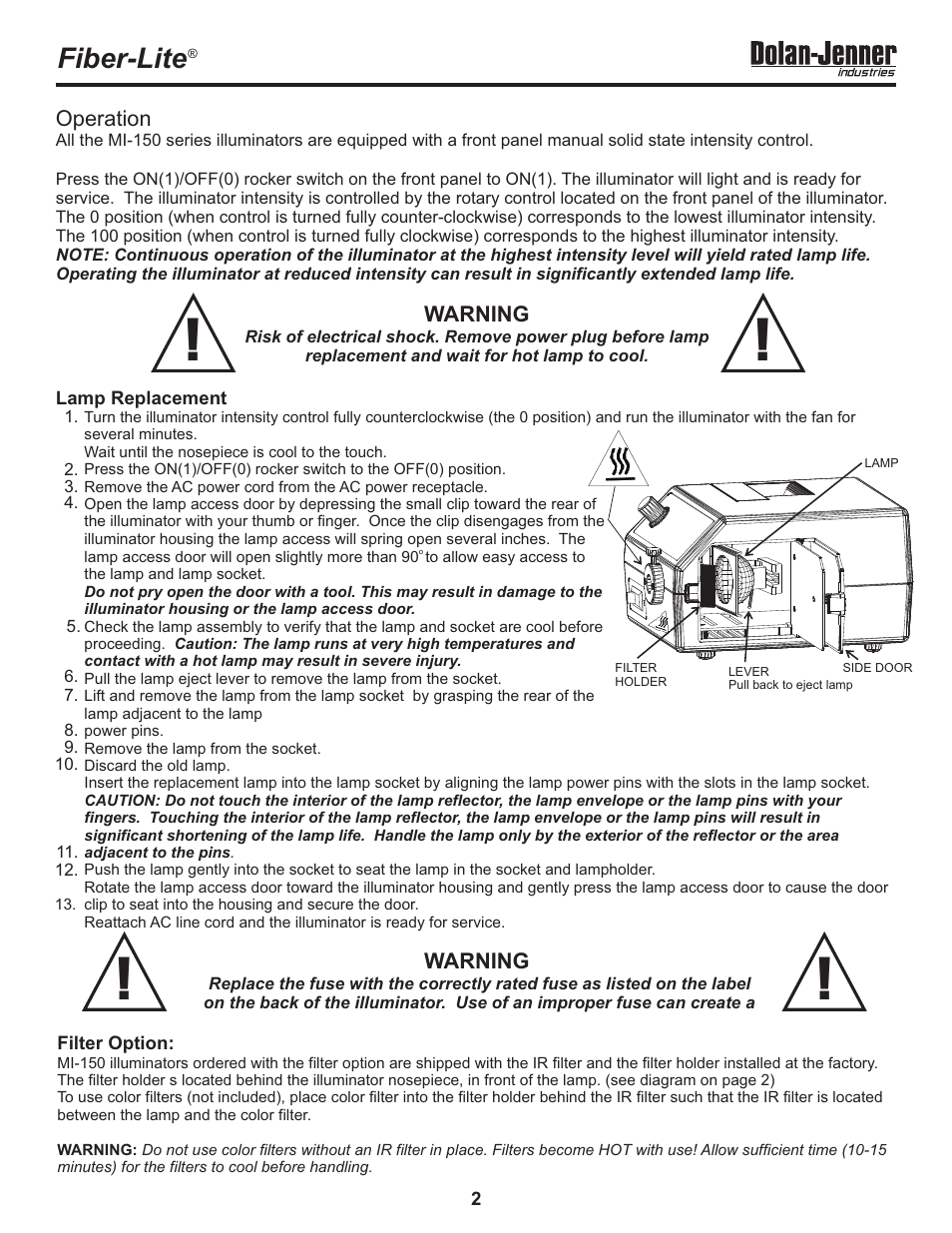 Fiber-lite | Dolan-Jenner MI-157 User Manual | Page 2 / 16