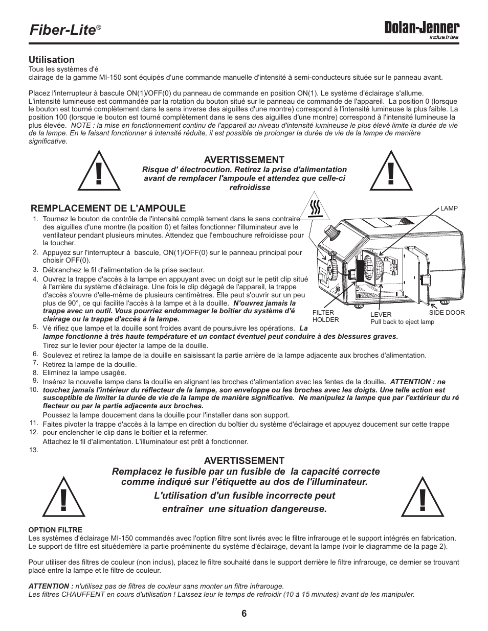 Fiber-lite | Dolan-Jenner MI-157 User Manual | Page 6 / 16