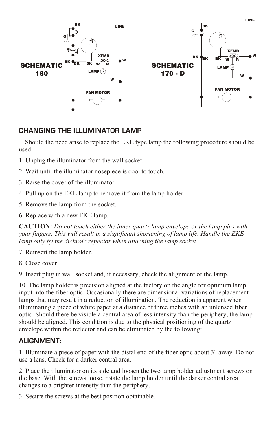 Schematic 180, Schematic 170 - d | Dolan-Jenner 170-D User Manual | Page 3 / 4