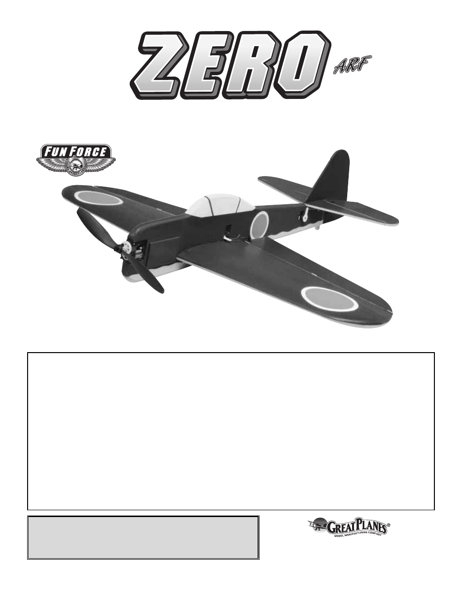 Great Planes Zero Fun Force EP ARF - GPMA1195 User Manual | 20 pages