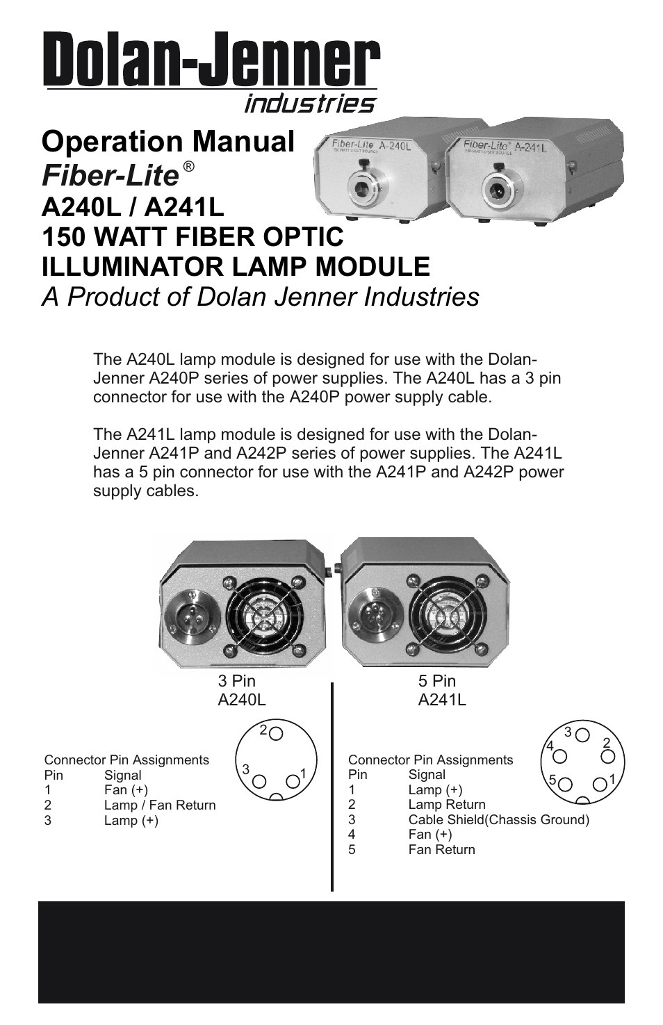 Dolan-Jenner A241L User Manual | 4 pages