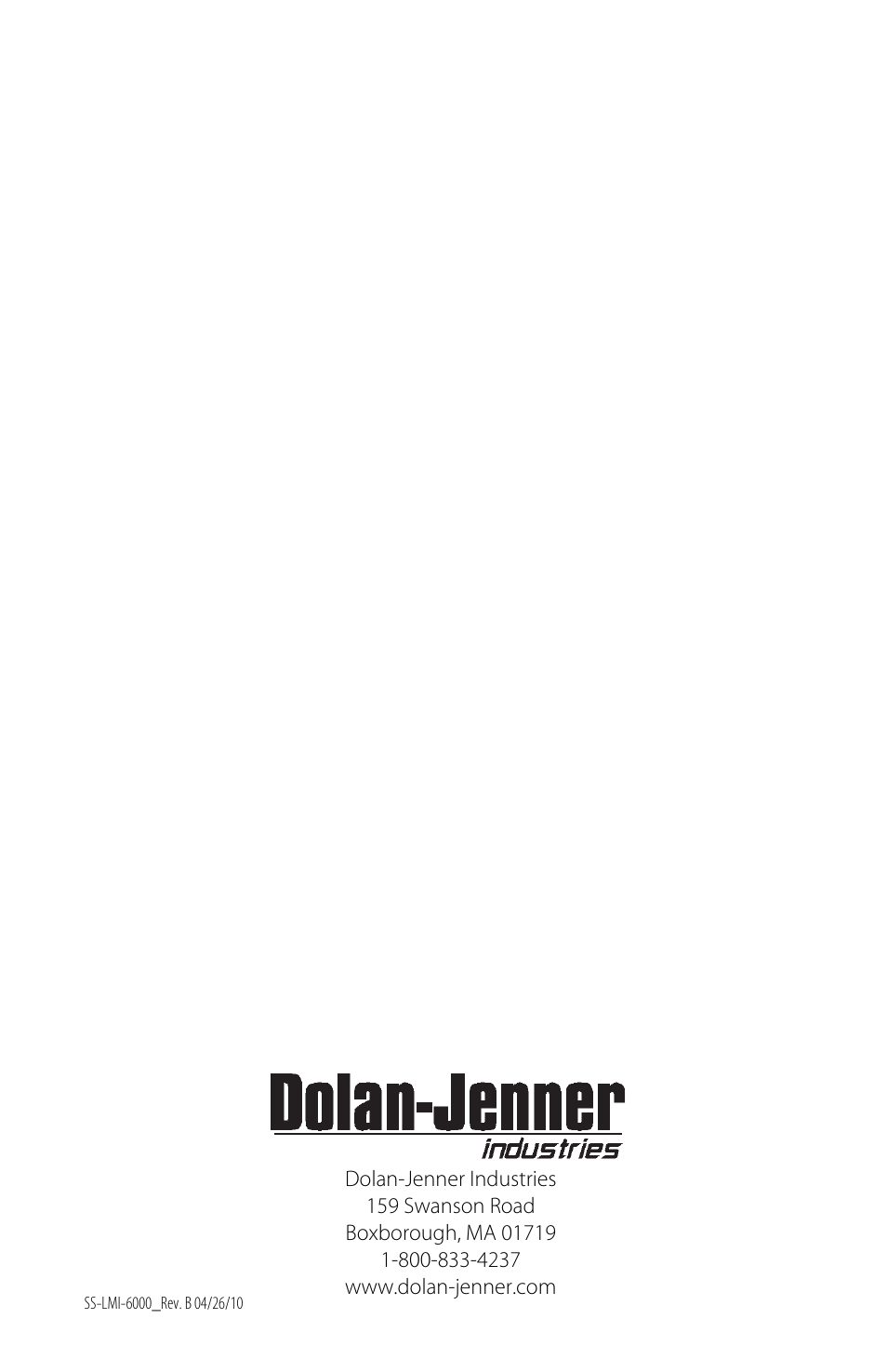 Dolan-Jenner LMI-6000 User Manual | Page 12 / 12
