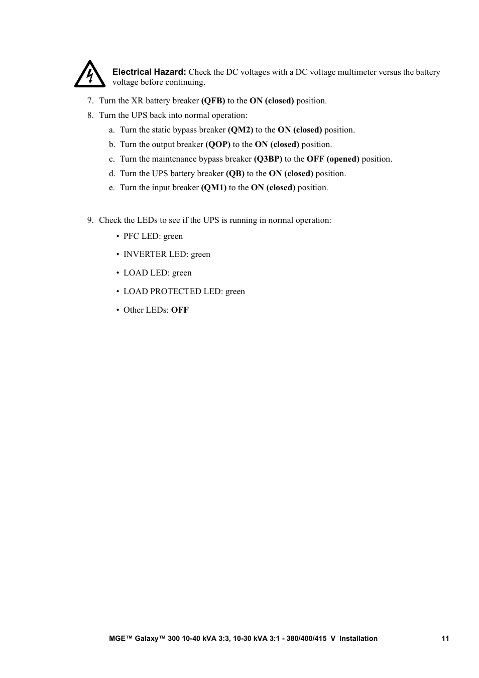 APC MGE 300 User Manual | Page 15 / 28