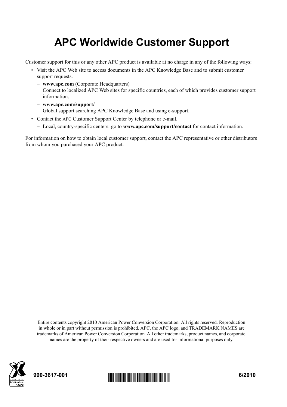 Apc worldwide customer support | APC MGE 300 User Manual | Page 28 / 28