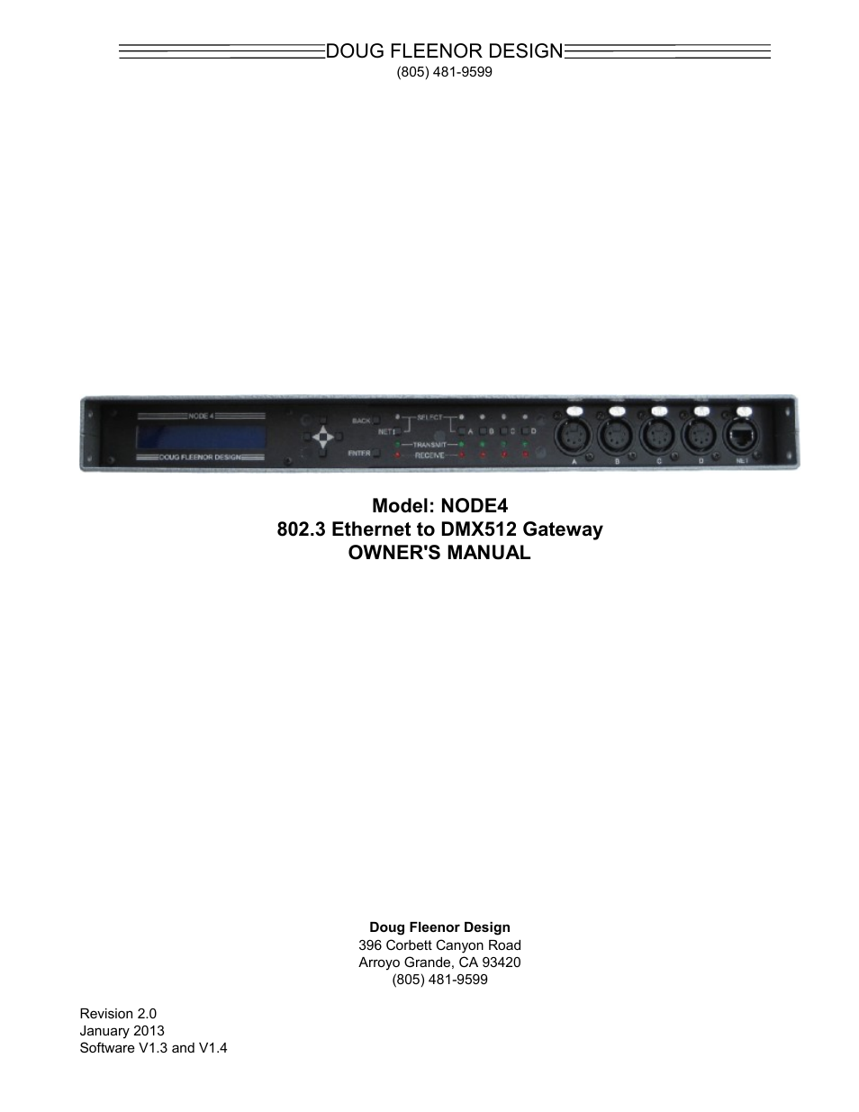 Doug Fleenor Design NODE4 User Manual | 15 pages
