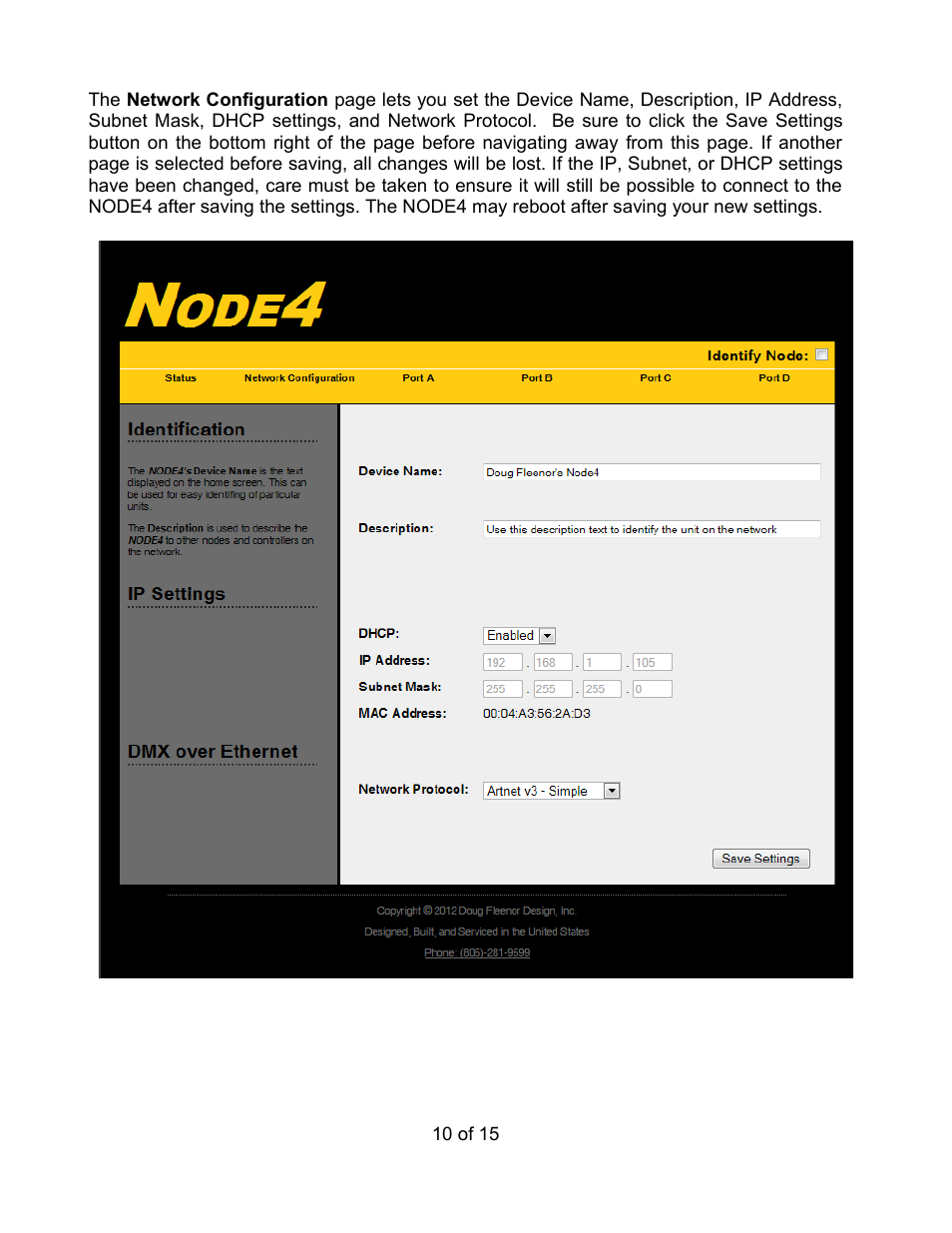 Doug Fleenor Design NODE4 User Manual | Page 10 / 15