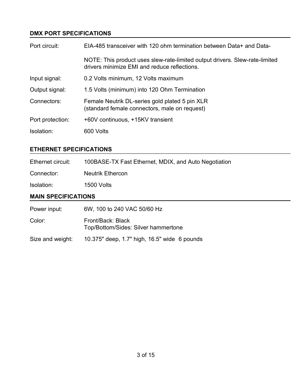 Doug Fleenor Design NODE4 User Manual | Page 3 / 15