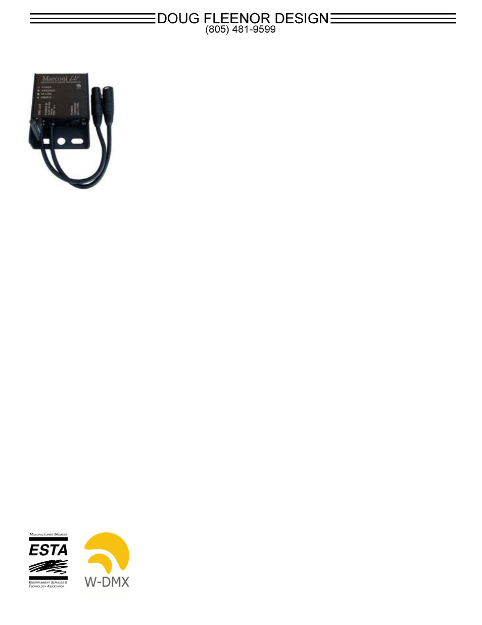 Doug Fleenor Design Marconi LV User Manual | 1 page