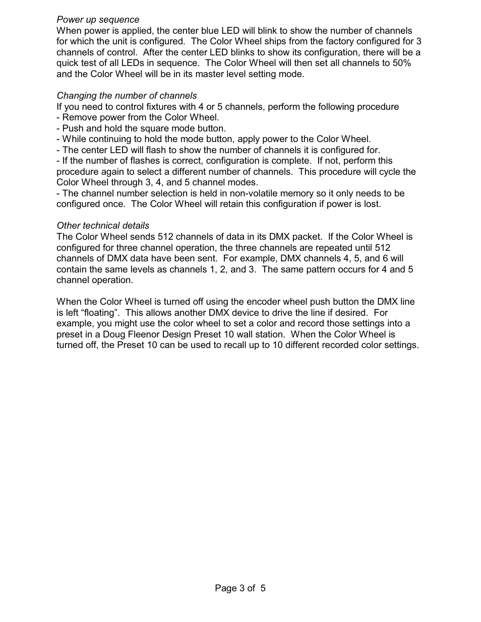 Doug Fleenor Design ColorWheel User Manual | Page 3 / 5