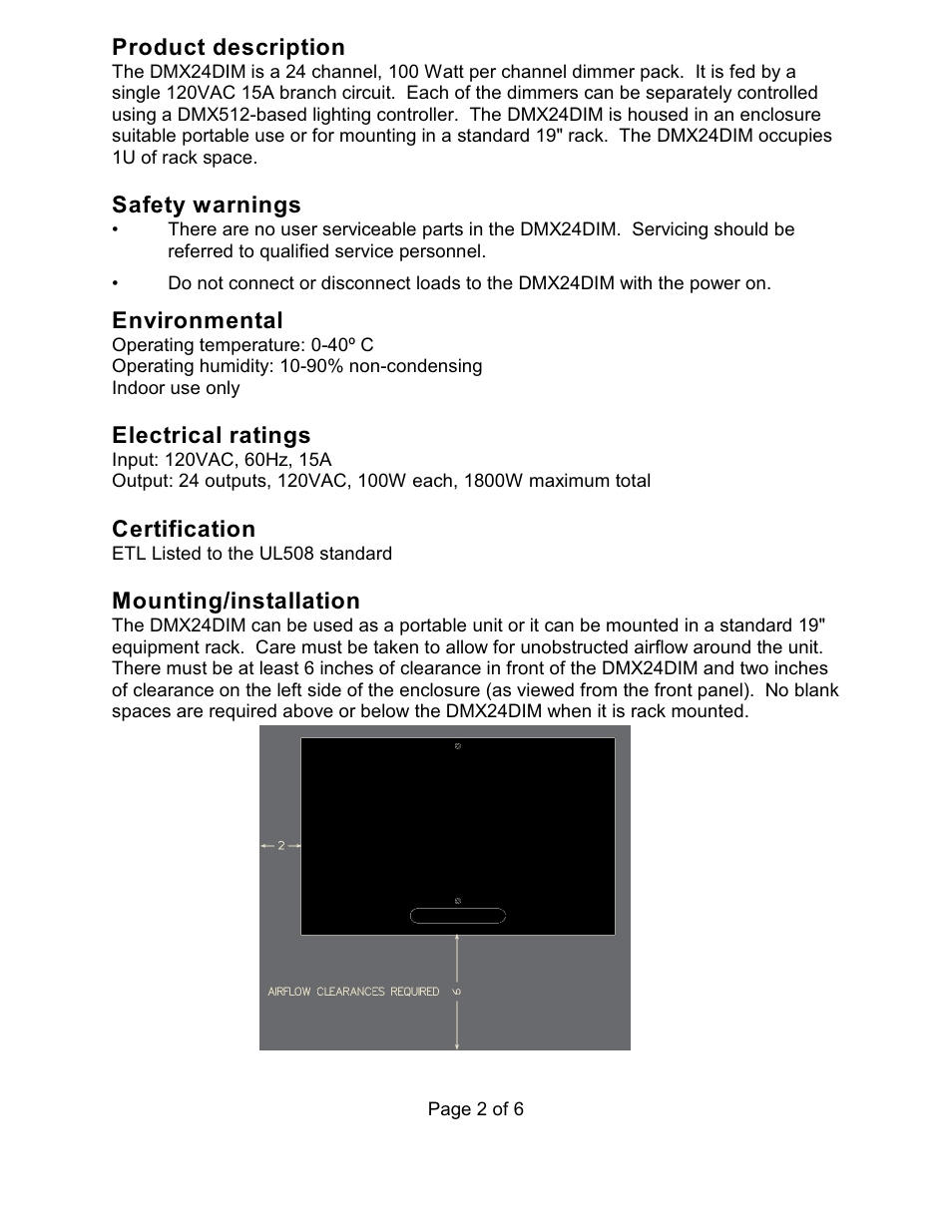 Doug Fleenor Design DMX24DIM User Manual | Page 2 / 6