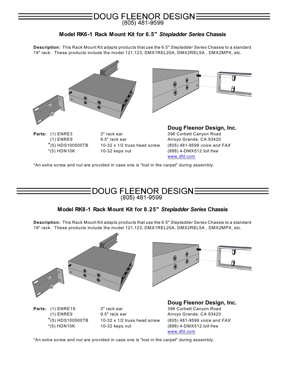 Doug Fleenor Design RK6-1 User Manual | 1 page