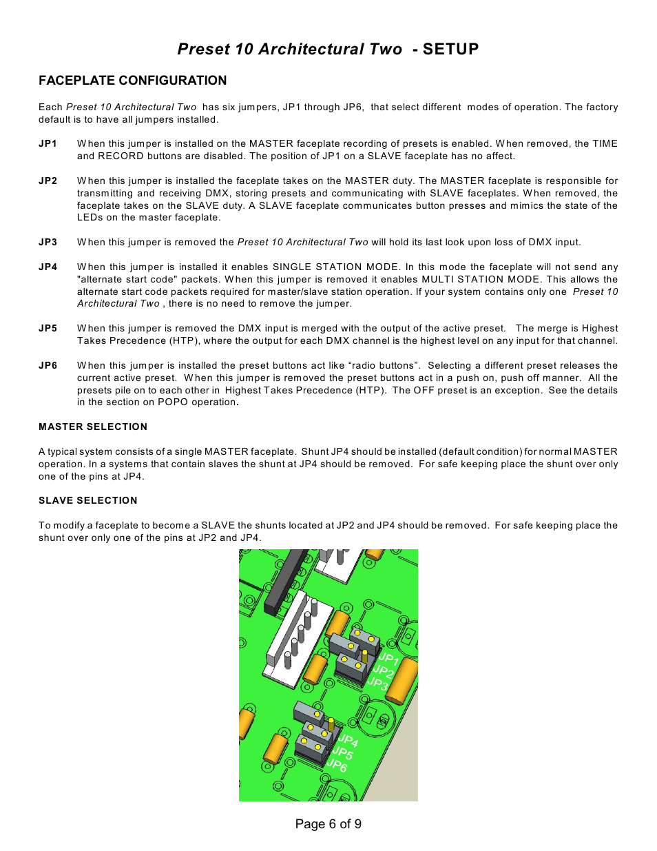Preset 10 architectural two - setup | Doug Fleenor Design PRE10-A2 User Manual | Page 6 / 9