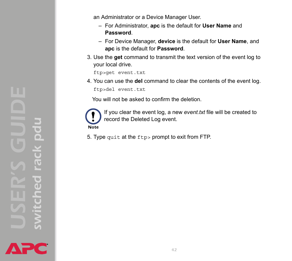 User ’s guide, Switched rack pdu | APC Switched Rack Power Distribution Unit (PDU) User Manual | Page 46 / 93