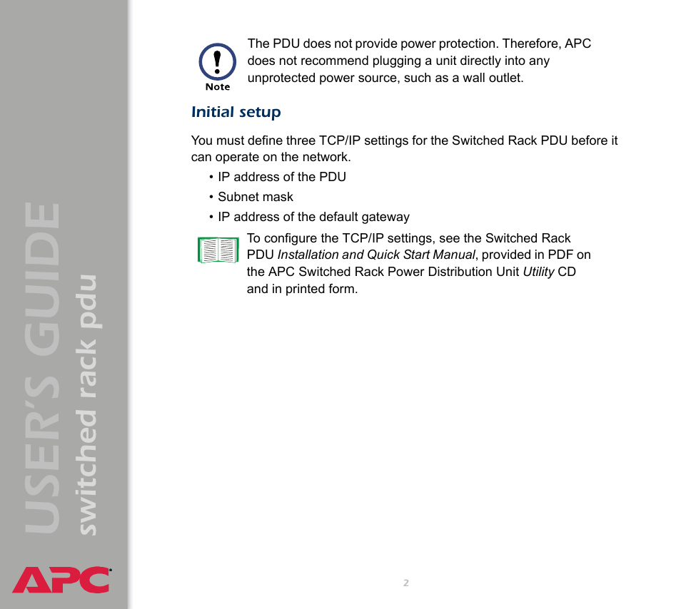 User ’s guide, Switched rack pdu | APC Switched Rack Power Distribution Unit (PDU) User Manual | Page 6 / 93