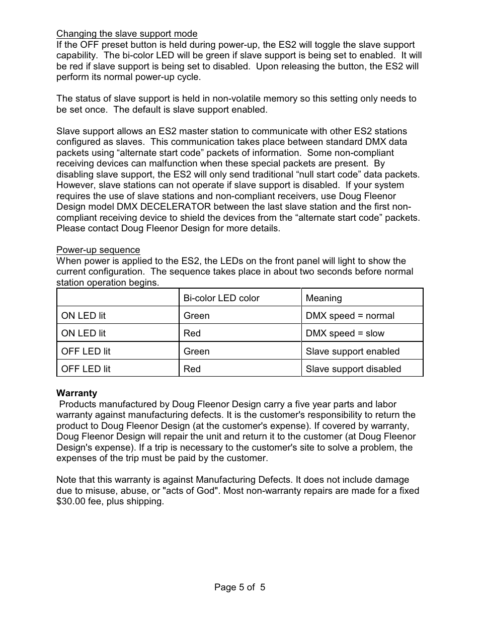 Doug Fleenor Design ES2 User Manual | Page 5 / 5