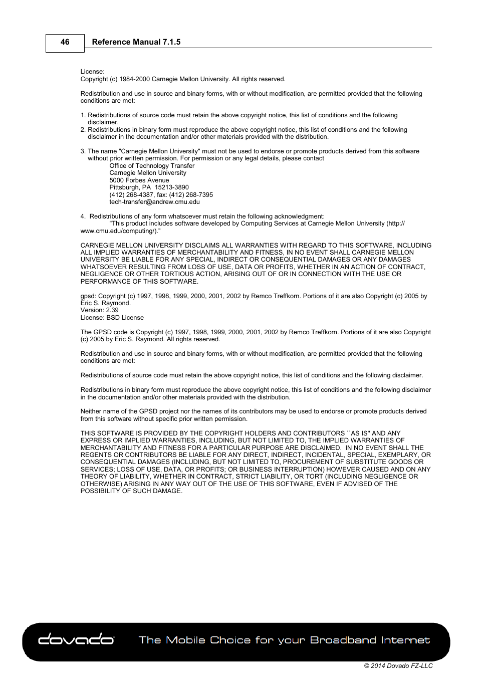 Dovado TINY User Manual | Page 46 / 46