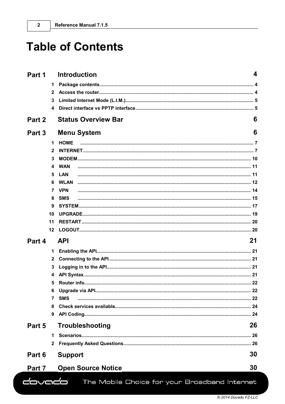 Dovado DOMA User Manual | Page 2 / 46