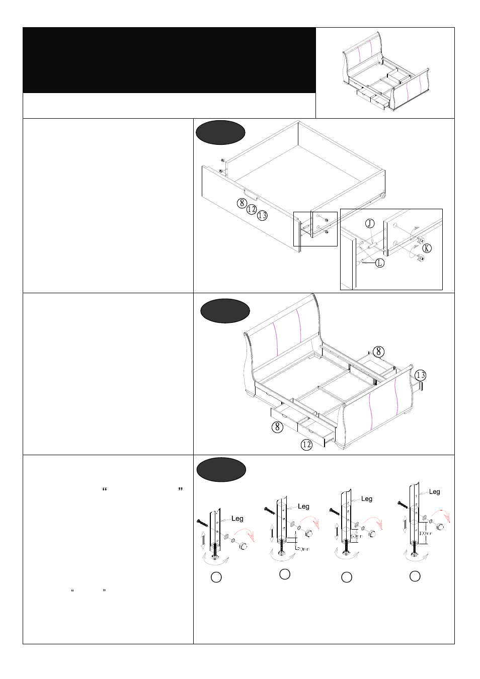 Assembly, Ng panel onto | Dreams Bruges Bedstead King Size User Manual | Page 5 / 6