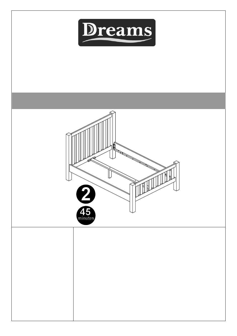 Dreams Kingsbury Bedstead User Manual | 6 pages