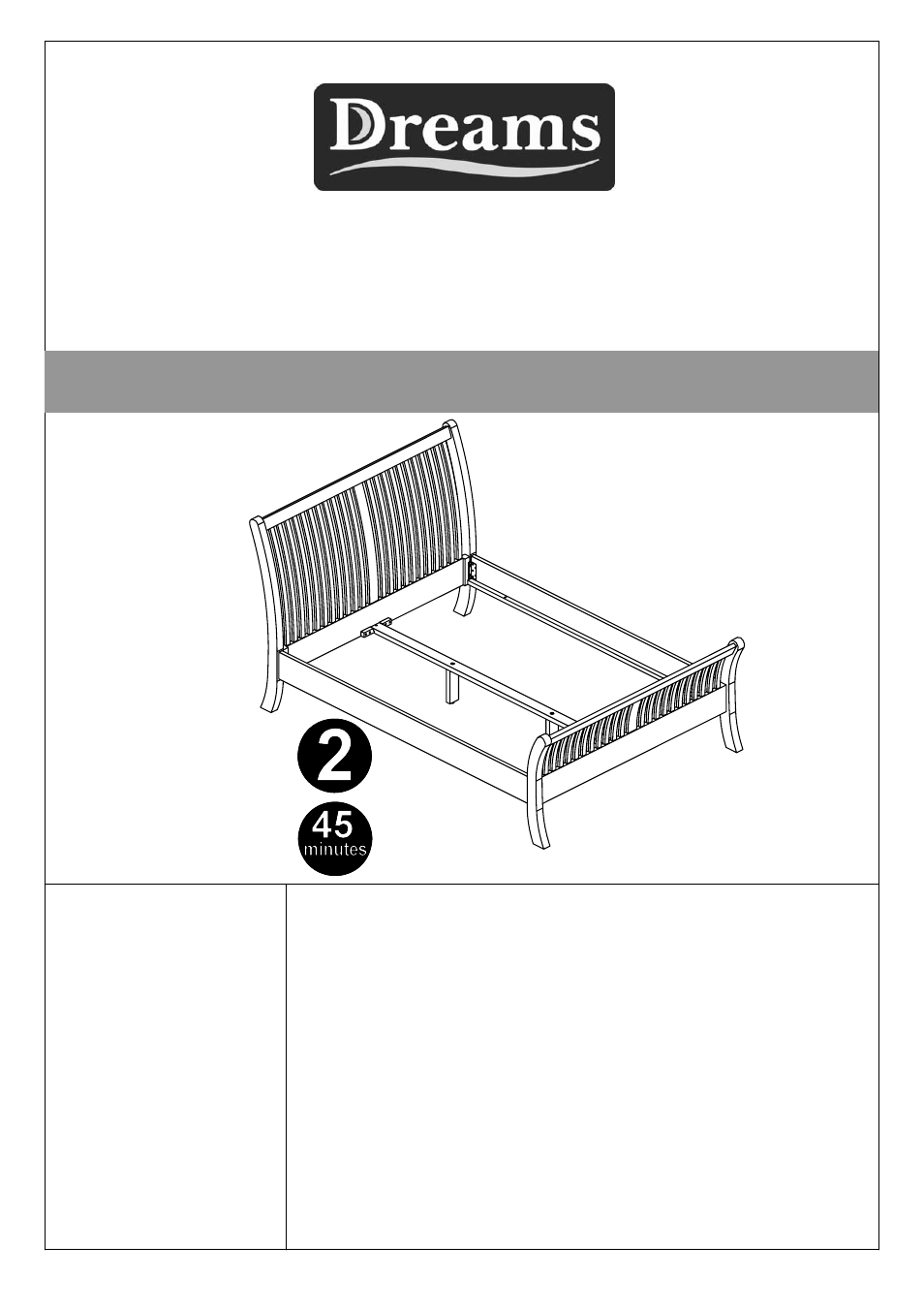 Dreams Sherbrooke Bedstead User Manual | 6 pages