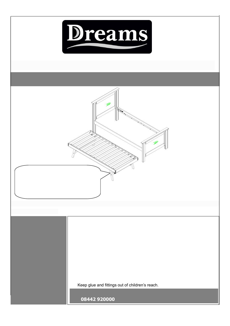 Dreams Valencia Bedstead User Manual | 5 pages